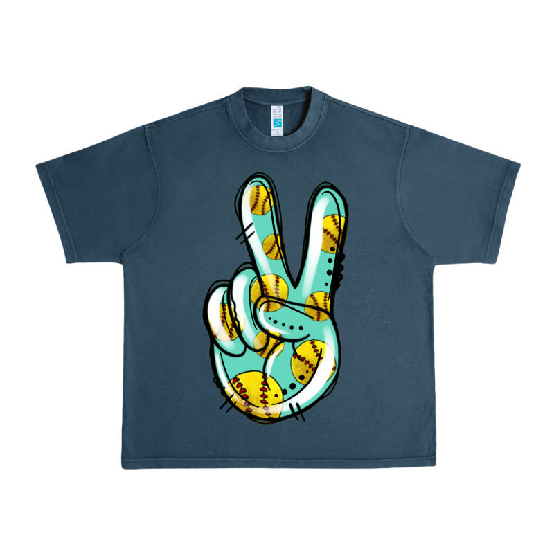 Softball Peace Sign Urban Heavy Tee by Jasminsmagicworld | Teevron