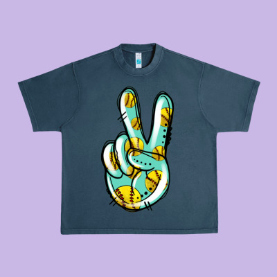 Softball Peace Sign Urban Heavy Tee Designed By Jasminsmagicworld