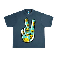 Midnight Navy softball peace sign Urban Heavy Tee - Jasminsmagicworld