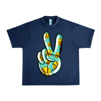 Navy softball peace sign Urban Heavy Tee - Jasminsmagicworld