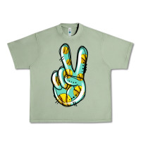 Oil Green softball peace sign Urban Heavy Tee - Jasminsmagicworld