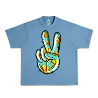 Pebble Blue softball peace sign Urban Heavy Tee - Jasminsmagicworld