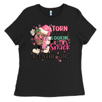 Black torn between lookin' like a snack and eatin' one Ladies Tee - MaliasSmallBusiness