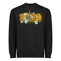 Black 2024 skeleton middle finger new year Heavyweight Sweatshirt - CowGirlArtShop