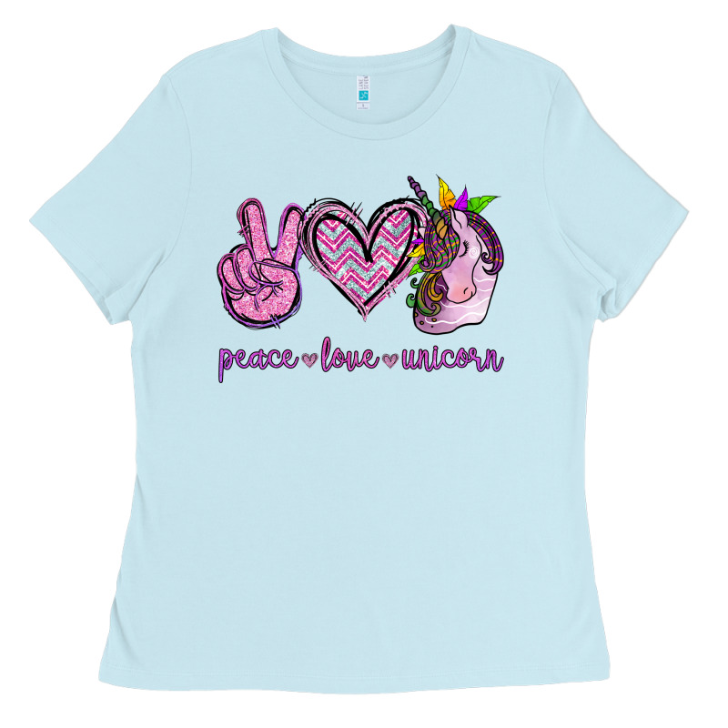 Peace Love Unicorn Ladies Tee by Jasminsmagicworld | Teevron