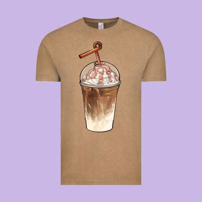 Iced Coffee With Cream Vintage Tee Designed By Barkaloodesign