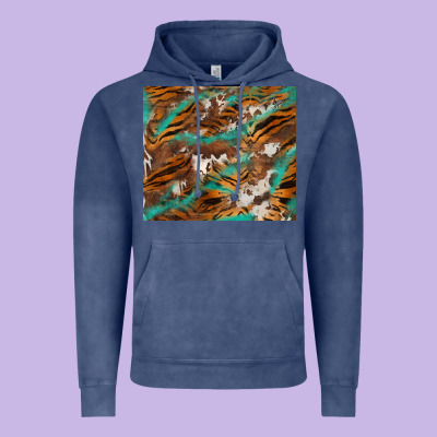 Tiger Cowhide Tumbler Vintage Hoodie Designed By Barkaloodesign