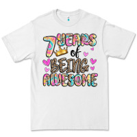 White 7 years of being awesome Premium Tee - MaliasSmallBusiness