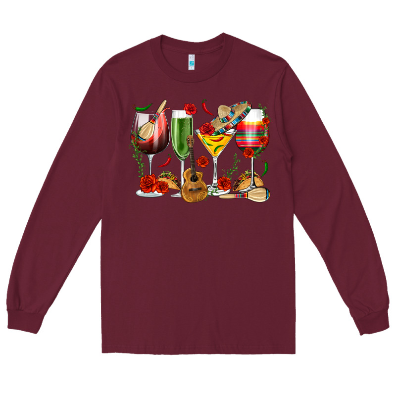 Mexico Wine Glasses Long Sleeve Tee by texasbilliewilder | Teevron