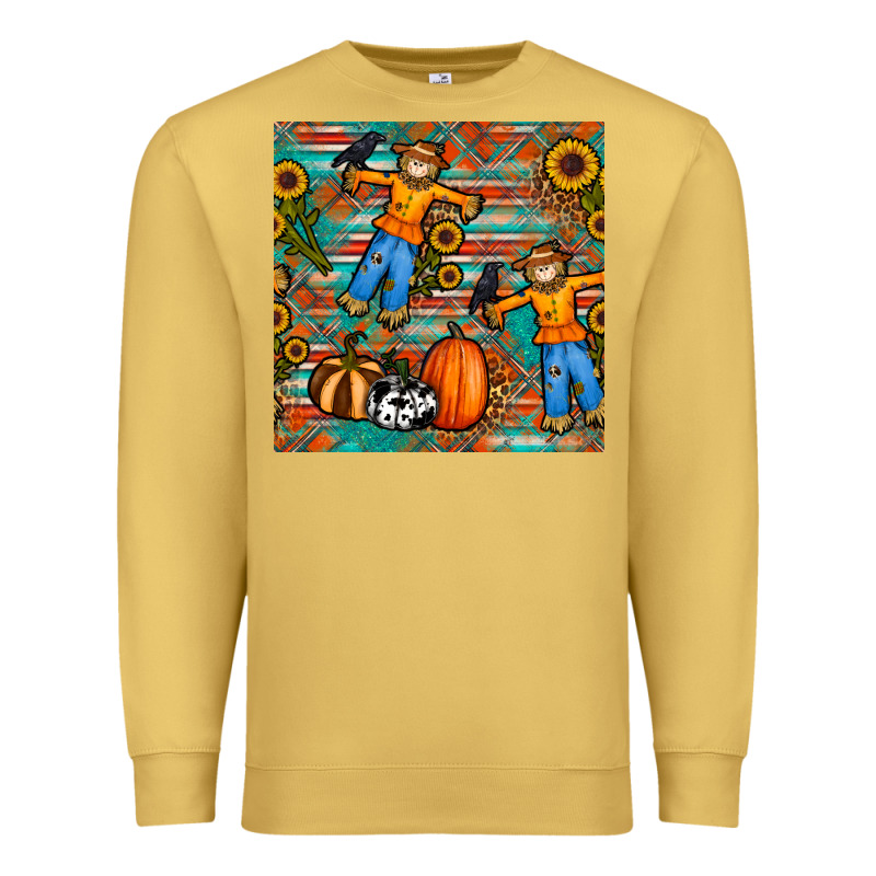 Fall Scarecrow Seamless Pattern Premium Sweatshirt by BundleAndBundleShop | Teevron