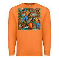 Carrot fall scarecrow seamless pattern Premium Sweatshirt - BundleAndBundleShop