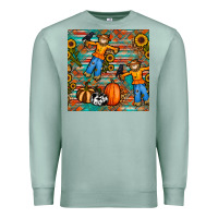 Seafoam fall scarecrow seamless pattern Premium Sweatshirt - BundleAndBundleShop
