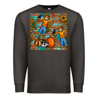 Smoke fall scarecrow seamless pattern Premium Sweatshirt - BundleAndBundleShop