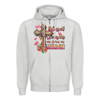 Dove Grey Blessed women are born in March Zipper Hoodie - FaDigitalArtStudio
