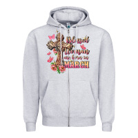 Heather Grey Blessed women are born in March Zipper Hoodie - FaDigitalArtStudio
