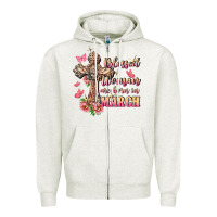Oatmeal Heather Blessed women are born in March Zipper Hoodie - FaDigitalArtStudio