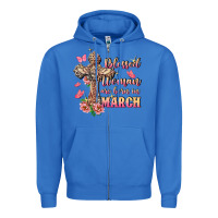 True Royal Blessed women are born in March Zipper Hoodie - FaDigitalArtStudio