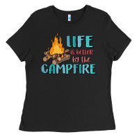 Black life is better by the campfire Ladies Tee - MaliasSmallBusiness