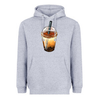 Heather Grey Bobba cup Heavyweight Hoodie - FaDigitalArtStudio
