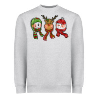Heather Grey christmas reindeer polar bear snowman Heavyweight Sweatshirt - CowGirlArtShop