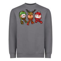 Christmas Reindeer Polar Bear Snowman Heavyweight Sweatshirt | Teevron