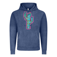 Vintage Denim Western Turquoise Cactus Vintage Hoodie - RanaPortraitStore