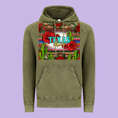 Texas Chica With Roses Vintage Hoodie Designed By Jasminsmagicworld