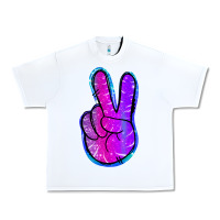 White Mermaid Peace Sign Urban Heavy Tee - Jasminsmagicworld
