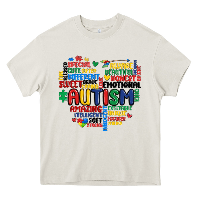 Autism Heart Heavy Core Tee by MaliasSmallBusiness | Teevron