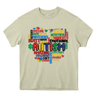 Mossy autism heart Heavy Core Tee - MaliasSmallBusiness