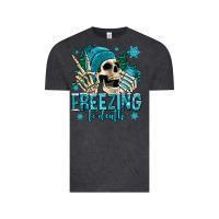 Vintage Black freezing to death winter skull Vintage Tee - Jasminsmagicworld
