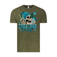 Vintage Olive freezing to death winter skull Vintage Tee - Jasminsmagicworld