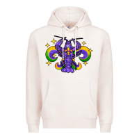 Pale Pink mardi gras crawfish Premium Hoodie - FaDigitalArtStudio