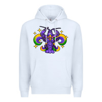 White mardi gras crawfish Premium Hoodie - FaDigitalArtStudio