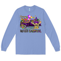Colony Blue Happy Mardi Carnival with truck Long Sleeve Tee - NancyCooperArtShop