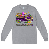 Heather Grey Happy Mardi Carnival with truck Long Sleeve Tee - NancyCooperArtShop