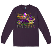 Plum Happy Mardi Carnival with truck Long Sleeve Tee - NancyCooperArtShop