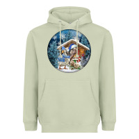 Matcha Winter Farm Animals Heavyweight Hoodie - FaDigitalArtStudio