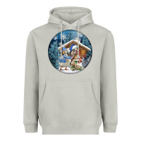 Moon Dust Winter Farm Animals Heavyweight Hoodie - FaDigitalArtStudio