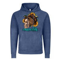 Vintage Denim momlife skull with bandana Vintage Hoodie - Jasminsmagicworld