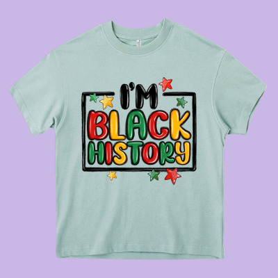 I'm Black History Heavy Core Tee Designed By Maliassmallbusiness