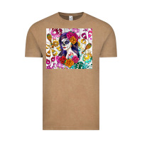 Vintage Coffee sugar skull girl Vintage Tee - RanaPortraitStore