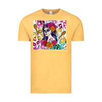Vintage Mustard sugar skull girl Vintage Tee - RanaPortraitStore