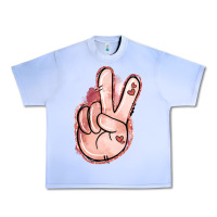 Grape Ice Floral Argyle Peace Sign Urban Heavy Tee - Jasminsmagicworld