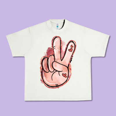 Floral Argyle Peace Sign Urban Heavy Tee Designed By Jasminsmagicworld