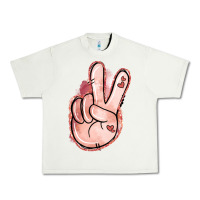 Pistachio Floral Argyle Peace Sign Urban Heavy Tee - Jasminsmagicworld