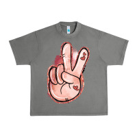Tornado Floral Argyle Peace Sign Urban Heavy Tee - Jasminsmagicworld