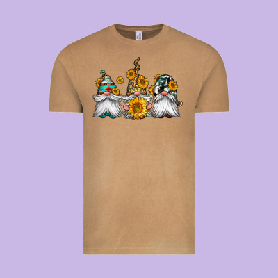 Western Sunflowers Gnomes Vintage Tee Designed By Jasminsmagicworld