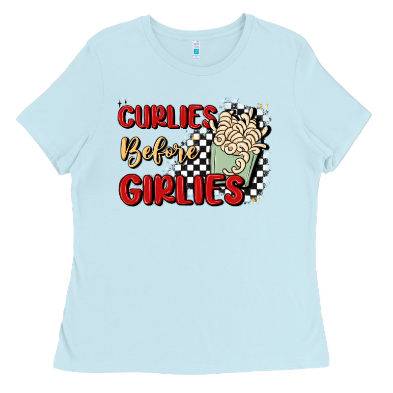 Curlies Before Girlies Ladies Tee by MaliasSmallBusiness | Teevron