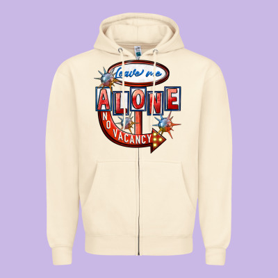 Leave Me Alone Anti Valentine's Day Zipper Hoodie Designed By Fadigitalartstudio